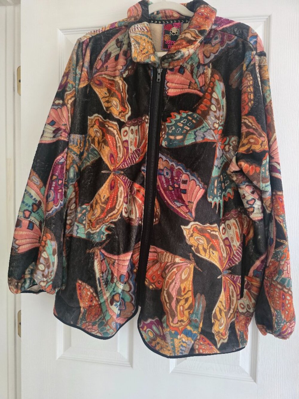 Johnny Was Soft Cozy Butterfly Jacket Sherpa 2X Like New